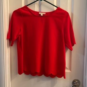 GB red scalloped blouse
